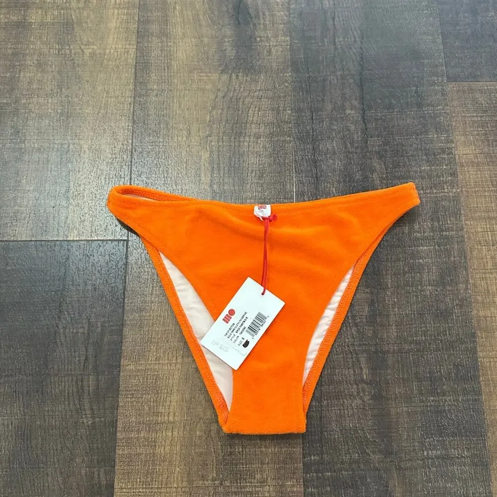 NWT Solid & Striped Terry Tati Bikini Bottom in Tangerine Size Small